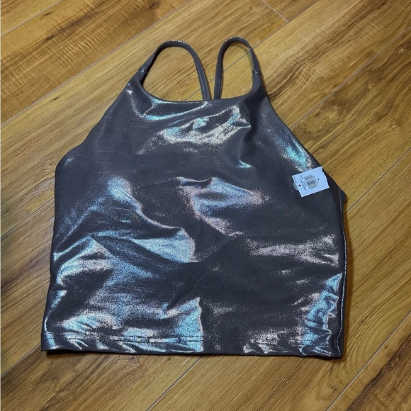 Old Navy Metallic Mauve Sport Bra - Picture 1 of 5